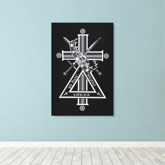 Freemasonkruis Canvas Afdruk (Insitu (Houten vloer))