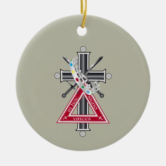 Freemasonkruis Keramisch Ornament (Voorkant)