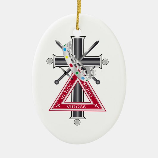 Freemasonkruis Keramisch Ornament (Voorkant)