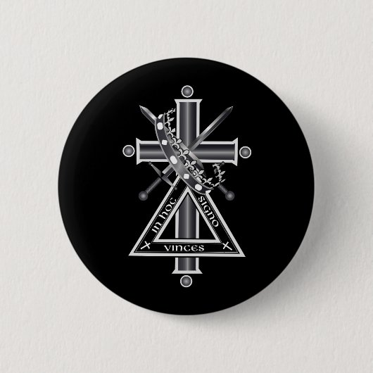 Freemasonkruis Ronde Button 5,7 Cm (Voorkant)