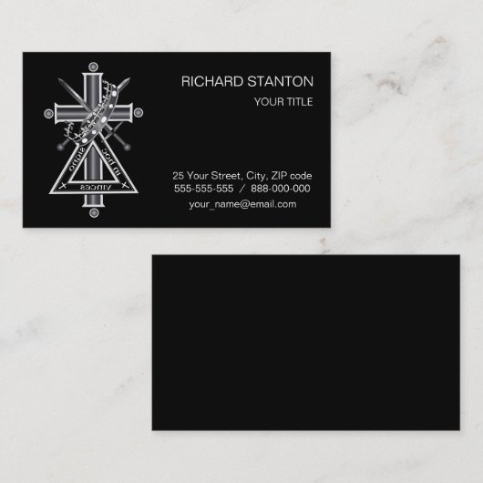 Freemasonkruis Visitekaartje (Voorkant / Achterkant)