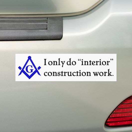 Freemasonry - Binnenbouw Bumpersticker (Op auto)