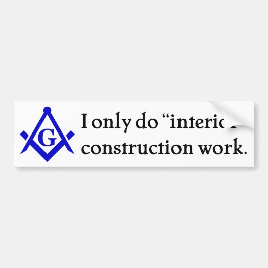 Freemasonry - Binnenbouw Bumpersticker (Voorkant)