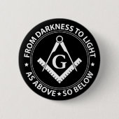 Freemasonry emblem ronde button 5,7 cm (Voorkant)