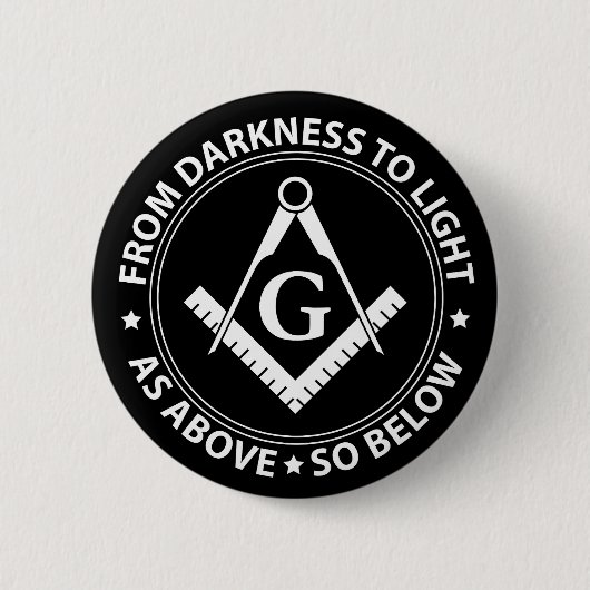 Freemasonry emblem ronde button 5,7 cm (Voorkant)
