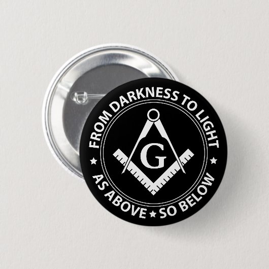 Freemasonry emblem ronde button 5,7 cm (Voorkant /achterkant)