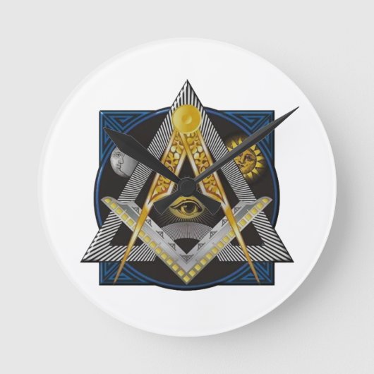 Freemasonry Emblem Ronde Klok (Voorkant)