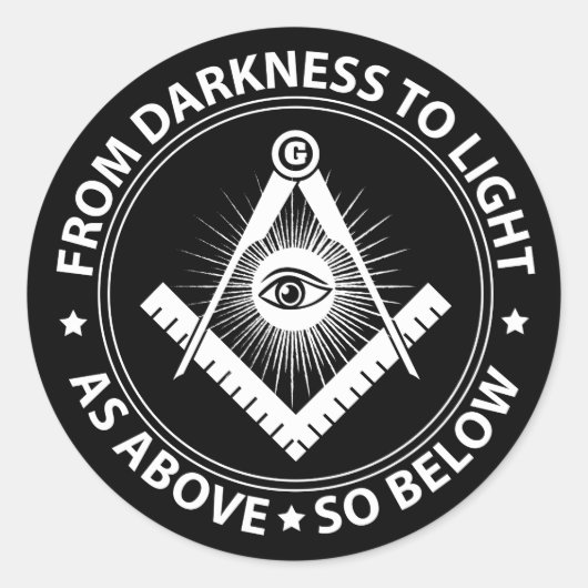 Freemasonry emblem ronde sticker (Voorkant)
