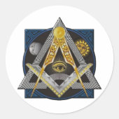 Freemasonry Emblem Ronde Sticker (Voorkant)