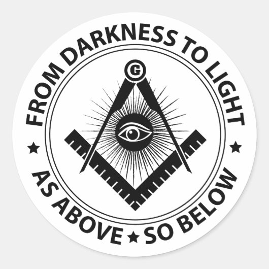 Freemasonry emblem ronde sticker (Voorkant)