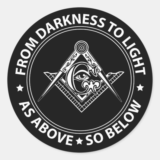 Freemasonry emblem ronde sticker (Voorkant)