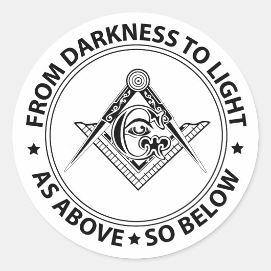 Freemasonry emblem ronde sticker (Voorkant)