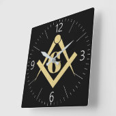 Freemasonry emblem vierkante klok (Hoek)