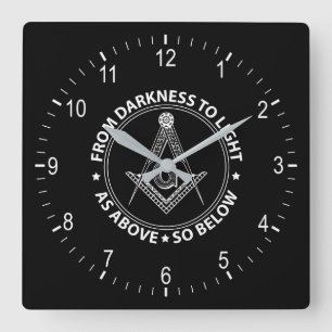 Freemasonry emblem vierkante klok