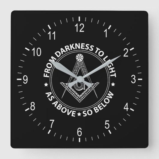 Freemasonry emblem vierkante klok (Voorkant)