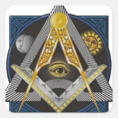 Freemasonry Emblem Vierkante Sticker (Voorkant)