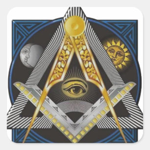 Freemasonry Emblem Vierkante Sticker