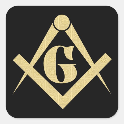 Freemasonry emblem vierkante sticker (Voorkant)
