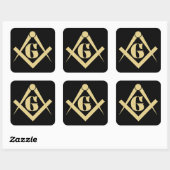 Freemasonry emblem vierkante sticker (Vel)