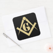 Freemasonry emblem vierkante sticker (Envelop)