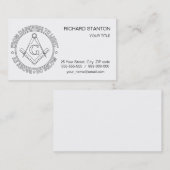 Freemasonry emblem visitekaartje (Voorkant / Achterkant)
