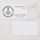 Freemasonry emblem visitekaartje (Voorkant / Achterkant)