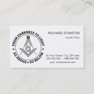 Freemasonry emblem visitekaartje