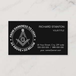Freemasonry emblem visitekaartje