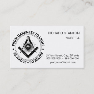 Freemasonry emblem visitekaartje