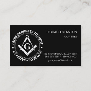 Freemasonry emblem visitekaartje