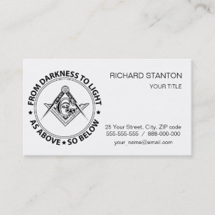 Freemasonry emblem visitekaartje
