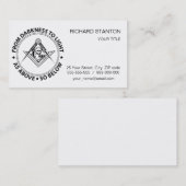 Freemasonry emblem visitekaartje (Voorkant / Achterkant)
