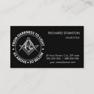 Freemasonry emblem visitekaartje
