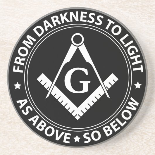 Freemasonry emblem zandsteen onderzetter (Voorkant)