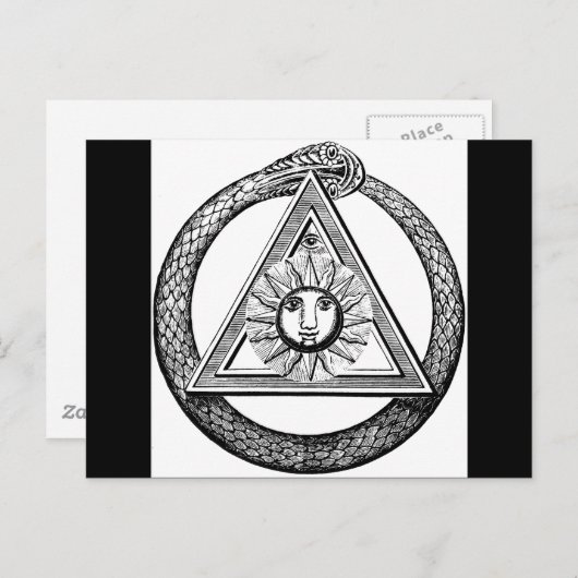 Freemasonry iedereen ziet het symbool Eye Masonic Briefkaart (Voorkant / Achterkant)