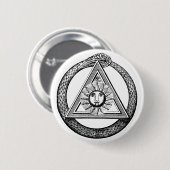 Freemasonry iedereen ziet het symbool Eye Masonic Ronde Button 5,7 Cm (Voorkant /achterkant)