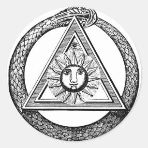 Freemasonry iedereen ziet het symbool Eye Masonic Ronde Sticker