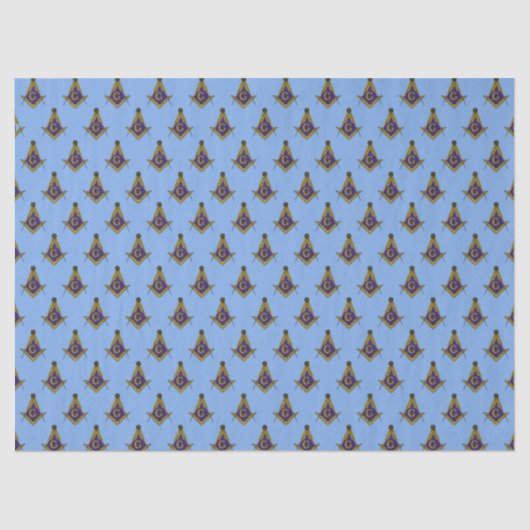 Freemasonry Pattern (blauw) Tissuepapier (Voorkant)