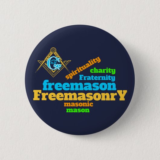 Freemasonry Ronde Button 5,7 Cm (Voorkant)