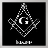 Freemasonry Square en compass Print (Voorkant)