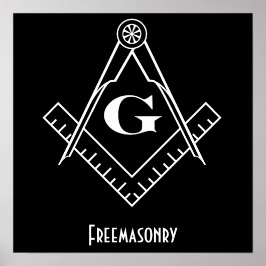 Freemasonry Square en compass Print (Voorkant)