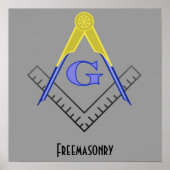 Freemasonry Square en compass Print (Voorkant)