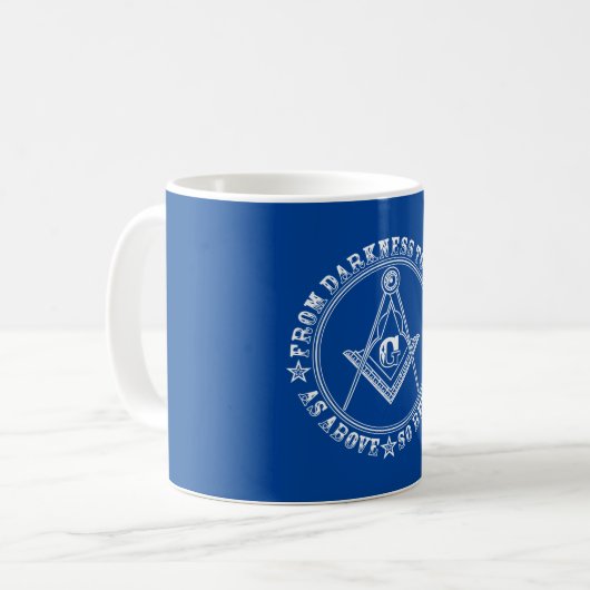 Freemasonry symbool koffie mok (Voorkant links)