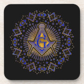 Freemasonry-symbool Square and Compass Bier Onderzetter (Voorkant)