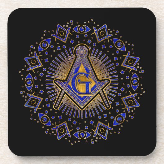 Freemasonry-symbool Square and Compass Bier Onderzetter (Voorkant)