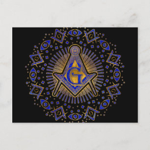 Freemasonry-symbool Square and Compass Briefkaart