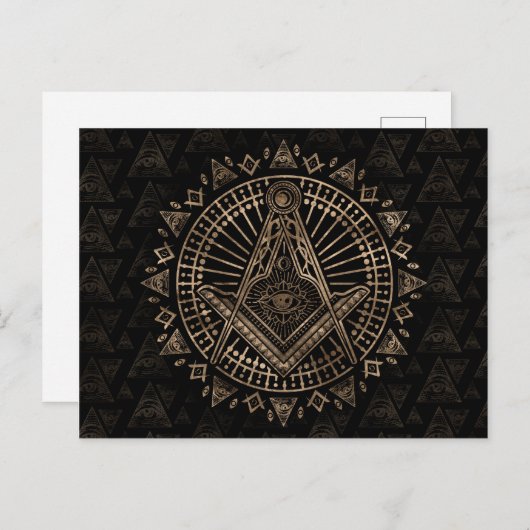 Freemasonry-symbool Square and Compass Briefkaart (Voorkant / Achterkant)