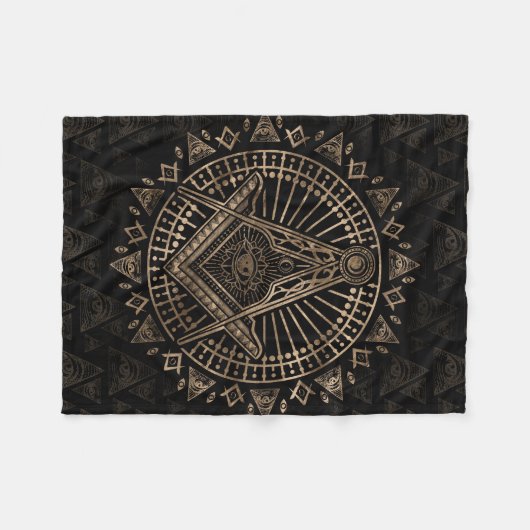 Freemasonry-symbool Square and Compass Fleece Deken (Voorkant (Horizontaal))