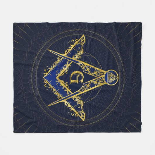 Freemasonry-symbool Square and Compass Fleece Deken (Voorkant (Horizontaal))