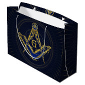 Freemasonry-symbool Square and Compass Groot Cadeauzakje (Achterkant Gekanteld)